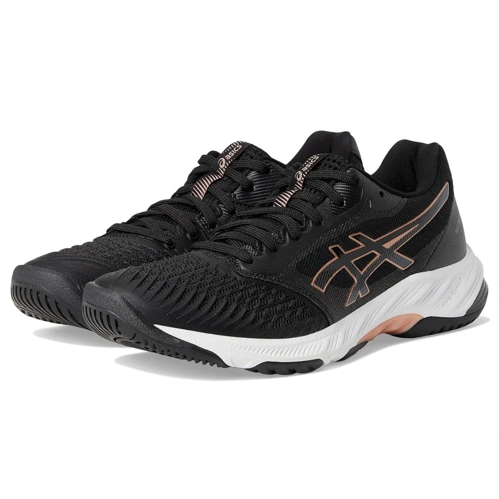 Womens Size 13 - ASICS Netburner Ballistic FF 3 Court Shoes Black/Rose Gold NEW